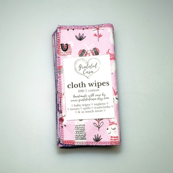 40 reusable CLOTH WIPES mixed pinks - Picture 2 of 5